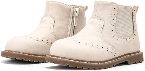 THEE BRON Vintage Leather Embroidered Toddler Girls Boots Mid Calf Water Resistant with Memory Foam Insole in Saudi Arabia