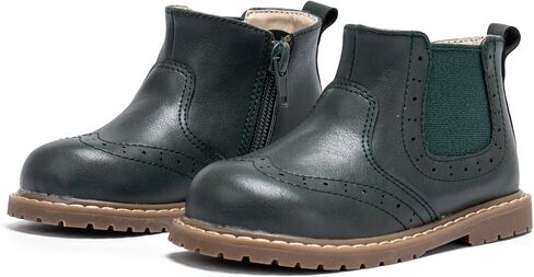 THEE BRON Vintage Leather Embroidered Toddler Girls Boots Mid Calf Water Resistant with Memory Foam Insole in Saudi Arabia