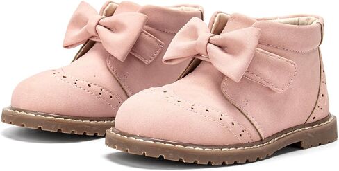 THEE BRON Vintage Leather Embroidered Toddler Girls Boots Mid Calf Water Resistant with Memory Foam Insole in Saudi Arabia