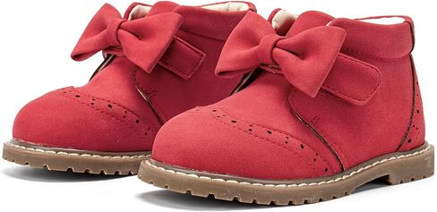 THEE BRON Vintage Leather Embroidered Toddler Girls Boots Mid Calf Water Resistant with Memory Foam Insole in Saudi Arabia