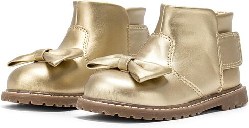 THEE BRON Vintage Leather Embroidered Toddler Girls Boots Mid Calf Water Resistant with Memory Foam Insole in Saudi Arabia