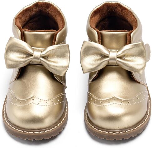 THEE BRON Vintage Leather Embroidered Toddler Girls Boots Mid Calf Water Resistant with Memory Foam Insole in Saudi Arabia