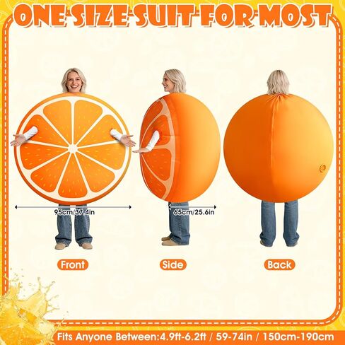Inflatable Orange Costume for Adult Blow Up Fruit Cosplay Costume Berry Inflatable Outfit for Women Men Orange Birthday Cosplay Party Dress Up Parade Carnival Suit in Saudi Arabia