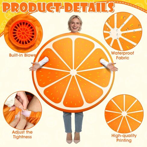 Inflatable Orange Costume for Adult Blow Up Fruit Cosplay Costume Berry Inflatable Outfit for Women Men Orange Birthday Cosplay Party Dress Up Parade Carnival Suit in Saudi Arabia