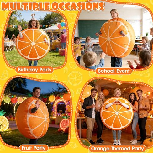 Inflatable Orange Costume for Adult Blow Up Fruit Cosplay Costume Berry Inflatable Outfit for Women Men Orange Birthday Cosplay Party Dress Up Parade Carnival Suit in Saudi Arabia