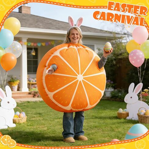Inflatable Orange Costume for Adult Blow Up Fruit Cosplay Costume Berry Inflatable Outfit for Women Men Orange Birthday Cosplay Party Dress Up Parade Carnival Suit in Saudi Arabia