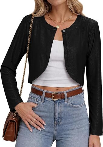 REGAI Women's Cropped Mesh Cardigan Breathable Summer Bolero Shrug for Dresses, Open Front, Bust-Friendly S-XXL in Saudi Arabia