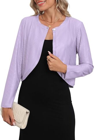 REGAI Women's Cropped Mesh Cardigan Breathable Summer Bolero Shrug for Dresses, Open Front, Bust-Friendly S-XXL in Saudi Arabia