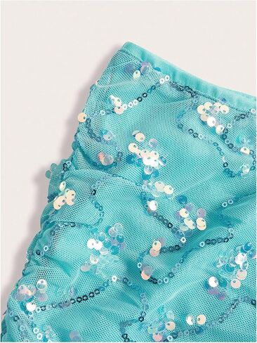 OYOANGLE Women's Glitter Sequin Floral Mini Skirt Low Waist Bodycon Party Club Short Skirts in Kuwait