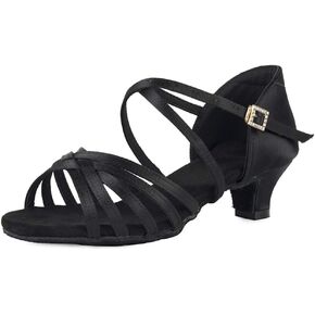 Girls Latin Dance Shoes Silk Ballroom Salsa Tango Professional Performance Practice Dancing Shoes, Model EMXGG-ZSDB in Kuwait