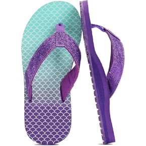STQ KIDS Girls Flip Flops for Kids Beach Sandals Arch Support Fashion Summer Pool Sandal Casual Swim Bath Shower Shoes Fish Scales Purple Size 2 Little Kid in Kuwait