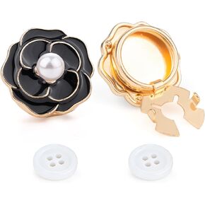 Rhinestone Button Covers Cufflinks Set, Gold Crystal Clip-Ons for Women Men, No-Sew Covers for Dress Shirts, Blouses Button Decoration in Saudi Arabia