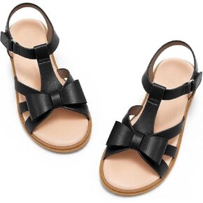 Coutgo Girls Sandals Bow Flats Ankle Strap Open Toe Flower Girl Weddin00g Party Dress Shoes (for Toddler/Little/Big Kids) in Kuwait