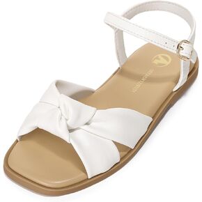 Bigwow Girls Sandals with Adjustable Buckle Open-Toe Lightweight Summer Flat Dress Sandals for Little Big Kids in Kuwait