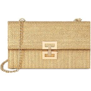 Straw Purse - Beach Bags for Women Summer, Woven Clutch Purses for Women Crossbody Shoulder Handbag in Kuwait