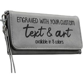 Customizable Wallet/Clutch - Include your Personalization - Text and Art - Offered In a Variety Of Colors (Rawhide) in Saudi Arabia