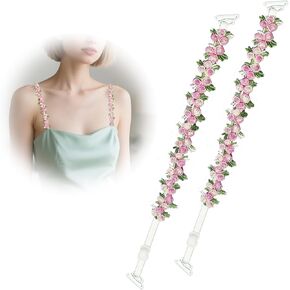 Decorative Floral Bra Straps for Women – Removable Adjustable Flower Shoulder Straps, Replacement Bra Straps with Standard Hooks for Dresses & Tops in Saudi Arabia