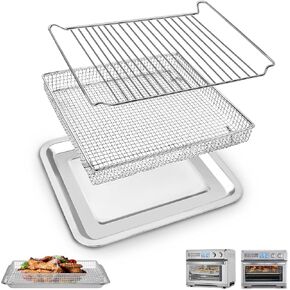 Air Fryer Tray Replacement for Cuisinart TOA-95 Toaster Air Fryer Convection Oven, 13.5 * 10.5'' Non-stick Mesh Air Fryer Stainless Steel Basket Wire Rack Accessories Parts, Dishwasher Safe in Saudi Arabia