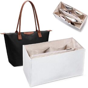 Fancy Forest Purse Organizer Insert for Tote Bags, Lightweight Handbag Organizer Insert with Easy-Clean Paper-Like Fabric, Zipper Divide, Tote Bag Organizer for Work, Travel & Designer Tote (white,XL) in Saudi Arabia