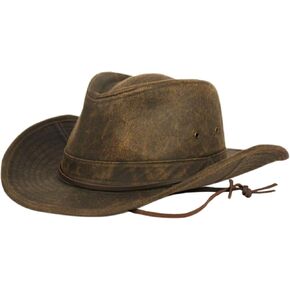 Men’s Outback Hat – Waterproof Waxed Cotton Western Hat with Chin Cord, Wide Brim Outdoor Sun Hat for Hiking Fishing in Saudi Arabia
