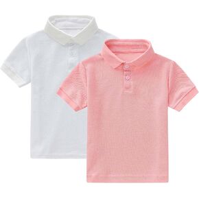 DASAYO 2 Pack Boys Uniform Shirts Kids Polo Shirt Collared Short Sleeve Boy Uniforms 2026 Girls Back to School Clothes 1-13 Y in Kuwait