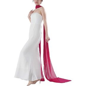 Women's 157 Inch Long Chiffon Neck Scarf Chiffon Veil Scarf Shawl Wrap for Wedding Bridal Evening Bridesmaid Dresses in Saudi Arabia
