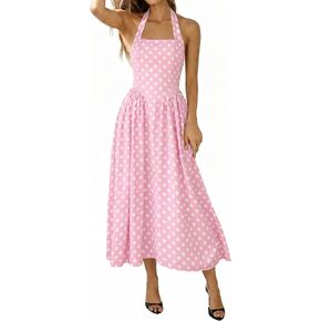 Lingswallow Women Vintage Polka Dot Dress - Retro Tea Party & Cocktail Dress for Wedding Guest, and Casual Wear in Saudi Arabia
