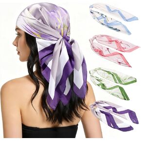 4Pcs Head Scarf for Women Like Silk Scarf Hair Bandana Square Scarf Fashion Accessories lightweight 26“ in Saudi Arabia