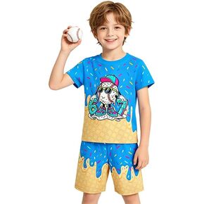 Kids 67 Dripping Ice Cream Shirt Pants Set for 5-12Y in Saudi Arabia