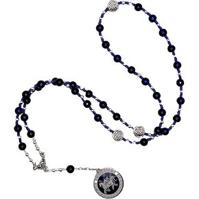 Odin Prayer Bead Necklace in Blue Tiger Eye: Norse God of Battle, Magic, Runes, Wisdom in Saudi Arabia