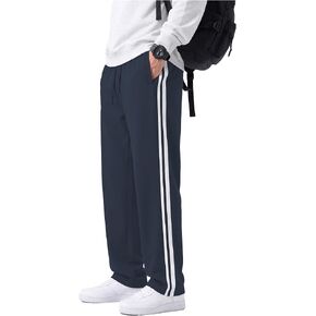 Safort Men's 30"/32"/34" Track Pants Wide Leg Sweatpants Zipper Pockets Loose Sweatpants Athletic Workout in Kuwait