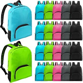 HOFASON 20 Pcs 17 Inch Backpacks in Bulk, Bulk BookBags Foldable Back Pack Basic Backpack for Adult Homeless Lightweight Outdoor Travel BookBags (5 colors) in Saudi Arabia