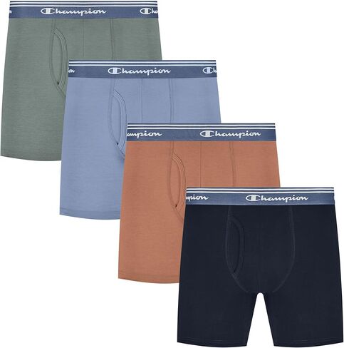 Champion Men's Cotton Stretch Boxer Brief-boxer Briefs With Moisture-wicking, Odor Control & No Ride-up Fit-4 Pack (S–xl) in Saudi Arabia