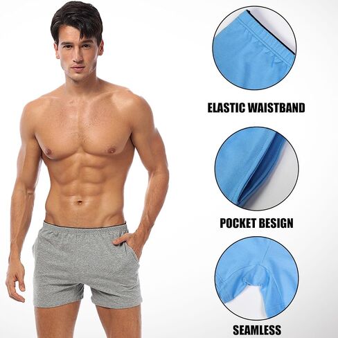 Men's Underwear Boxer Briefs Relaxed Fit Breathable Stretchy Soft Trunk Underwear with Pocket 2 Pack in Kuwait