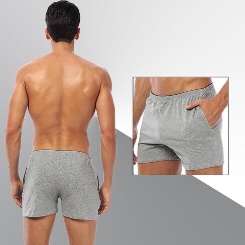 Men's Underwear Boxer Briefs Relaxed Fit Breathable Stretchy Soft Trunk Underwear with Pocket 2 Pack in Kuwait