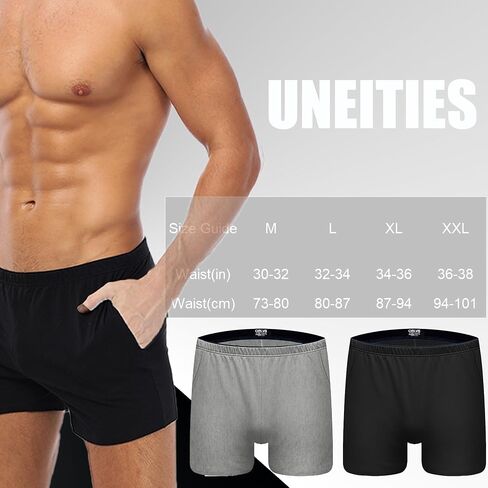 Men's Underwear Boxer Briefs Relaxed Fit Breathable Stretchy Soft Trunk Underwear with Pocket 2 Pack in Kuwait