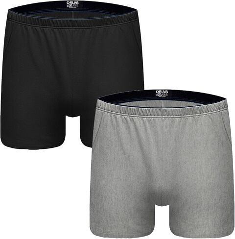 Men's Underwear Boxer Briefs Relaxed Fit Breathable Stretchy Soft Trunk Underwear with Pocket 2 Pack in Kuwait