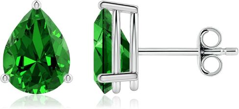 ANGARA Lab-Grown Pear-Shaped Stud Earrings in 14K Solid Gold/Sterling Silver/Platinum for Women | Birthstone Jewelry | Birthday | Anniversary | Blue Sapphire | Emerald | Ruby in Kuwait