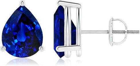 ANGARA Lab-Grown Pear-Shaped Stud Earrings in 14K Solid Gold/Sterling Silver/Platinum for Women | Birthstone Jewelry | Birthday | Anniversary | Blue Sapphire | Emerald | Ruby in Kuwait