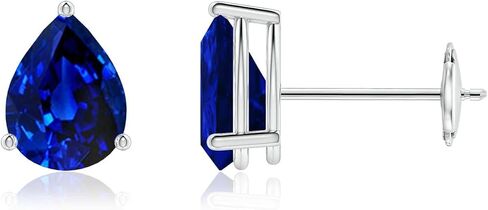ANGARA Lab-Grown Pear-Shaped Stud Earrings in 14K Solid Gold/Sterling Silver/Platinum for Women | Birthstone Jewelry | Birthday | Anniversary | Blue Sapphire | Emerald | Ruby in Kuwait