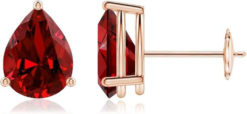 ANGARA Lab-Grown Pear-Shaped Stud Earrings in 14K Solid Gold/Sterling Silver/Platinum for Women | Birthstone Jewelry | Birthday | Anniversary | Blue Sapphire | Emerald | Ruby in Kuwait