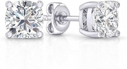 Diamond Stud Earrings for Women | 1/4-5 CTTW Certified Lab Grown Diamond Studs | 14K Solid White or Yellow Gold | Variety of Shapes to Choose From | Certified by Gemologists in Kuwait