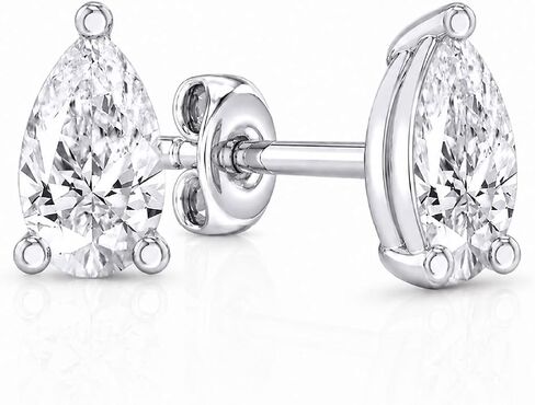 Diamond Stud Earrings for Women | 1/4-5 CTTW Certified Lab Grown Diamond Studs | 14K Solid White or Yellow Gold | Variety of Shapes to Choose From | Certified by Gemologists in Kuwait