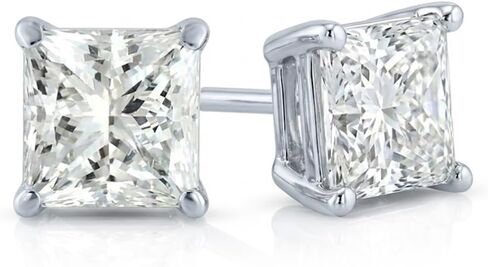 Diamond Stud Earrings for Women | 1/4-5 CTTW Certified Lab Grown Diamond Studs | 14K Solid White or Yellow Gold | Variety of Shapes to Choose From | Certified by Gemologists in Kuwait