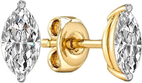Diamond Stud Earrings for Women | 1/4-5 CTTW Certified Lab Grown Diamond Studs | 14K Solid White or Yellow Gold | Variety of Shapes to Choose From | Certified by Gemologists in Kuwait