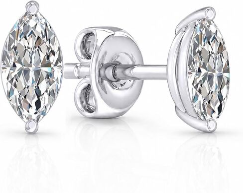 Diamond Stud Earrings for Women | 1/4-5 CTTW Certified Lab Grown Diamond Studs | 14K Solid White or Yellow Gold | Variety of Shapes to Choose From | Certified by Gemologists in Kuwait