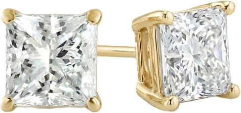 Diamond Stud Earrings for Women | 1/4-5 CTTW Certified Lab Grown Diamond Studs | 14K Solid White or Yellow Gold | Variety of Shapes to Choose From | Certified by Gemologists in Kuwait