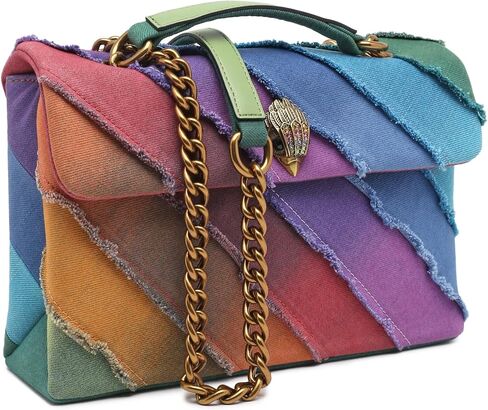 Kurt Geiger London Kensington Rainbow Denim Crossbody Bag in Kuwait