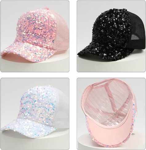 Outdoor Baseball Caps Full Sequins Visors Hat for Driving Cycling Adult Adjust Head Size Cycling Hiking Mesh Visors Hat in Saudi Arabia