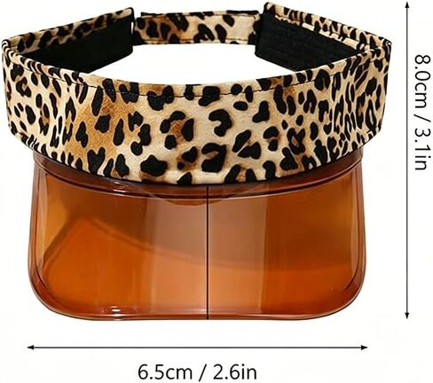 Adjustable Leopard Print Sun Visor Hat with UV Protection, Comfortable Headband Sun Hat for Outdoor Activities, Sports, Beach, Golf Brown in Saudi Arabia